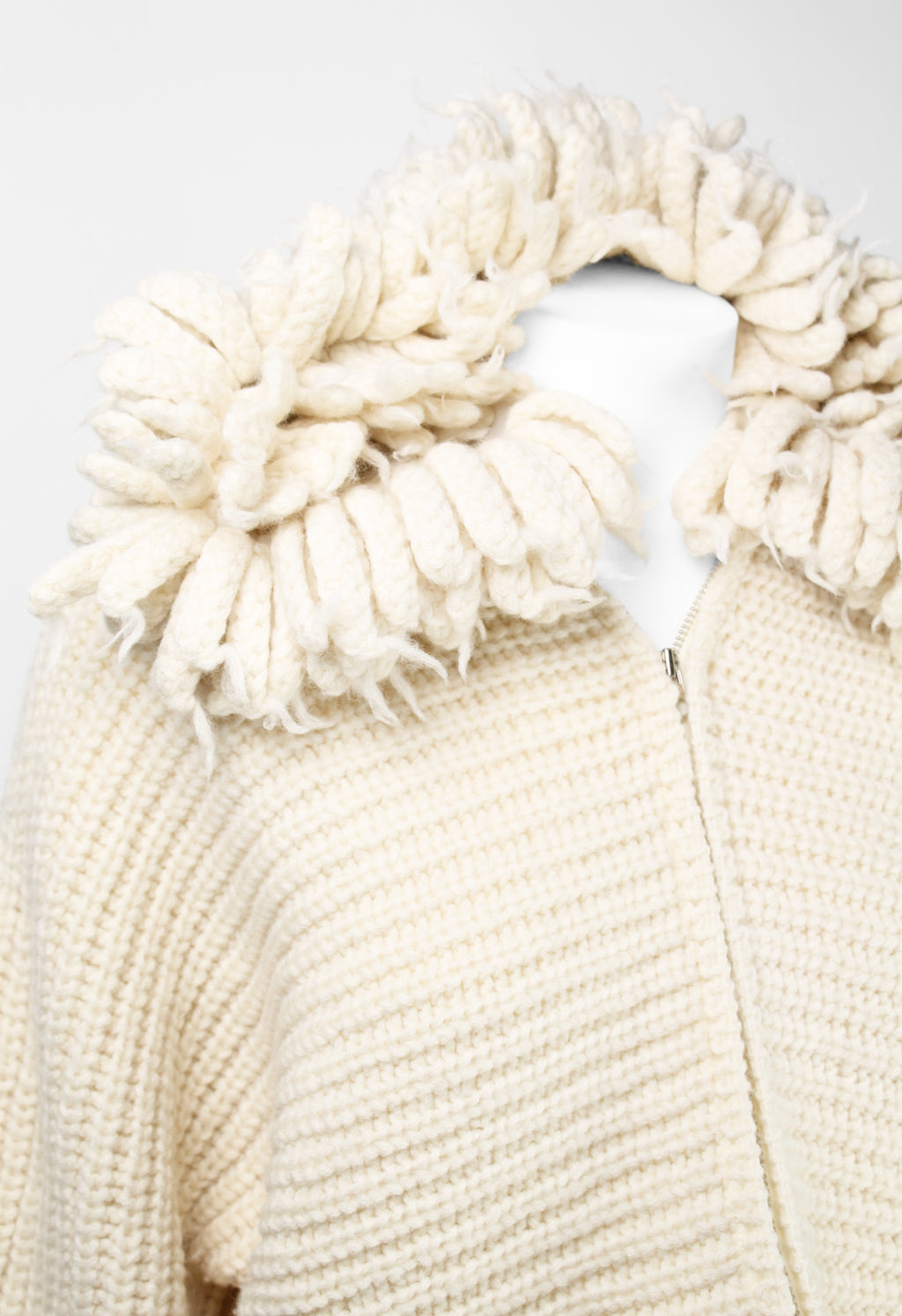 ISSEY MIYAKE 1980'S HEAVY KNITTED ZIP CARDIGAN