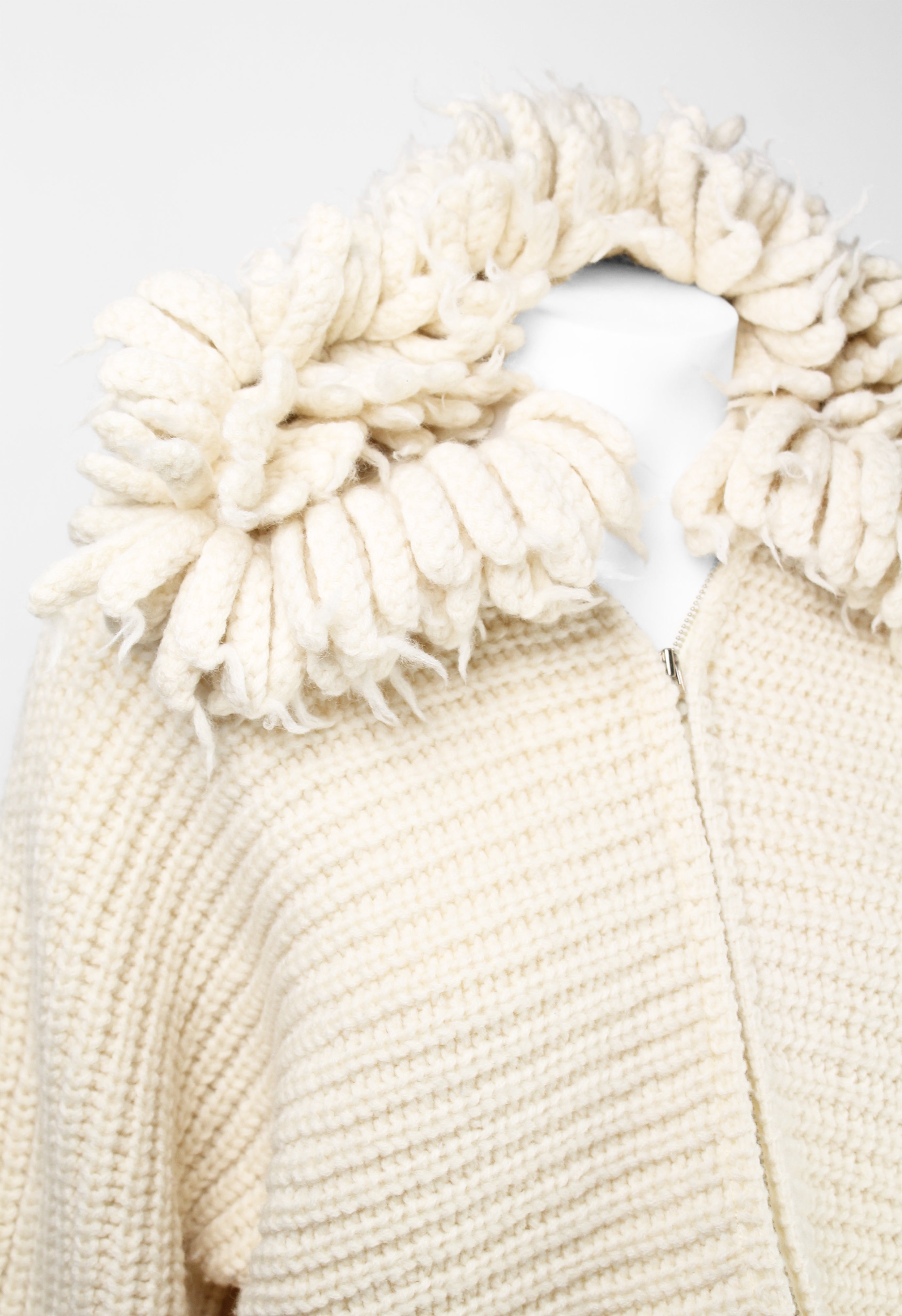 ISSEY MIYAKE 1980'S HEAVY KNITTED ZIP CARDIGAN