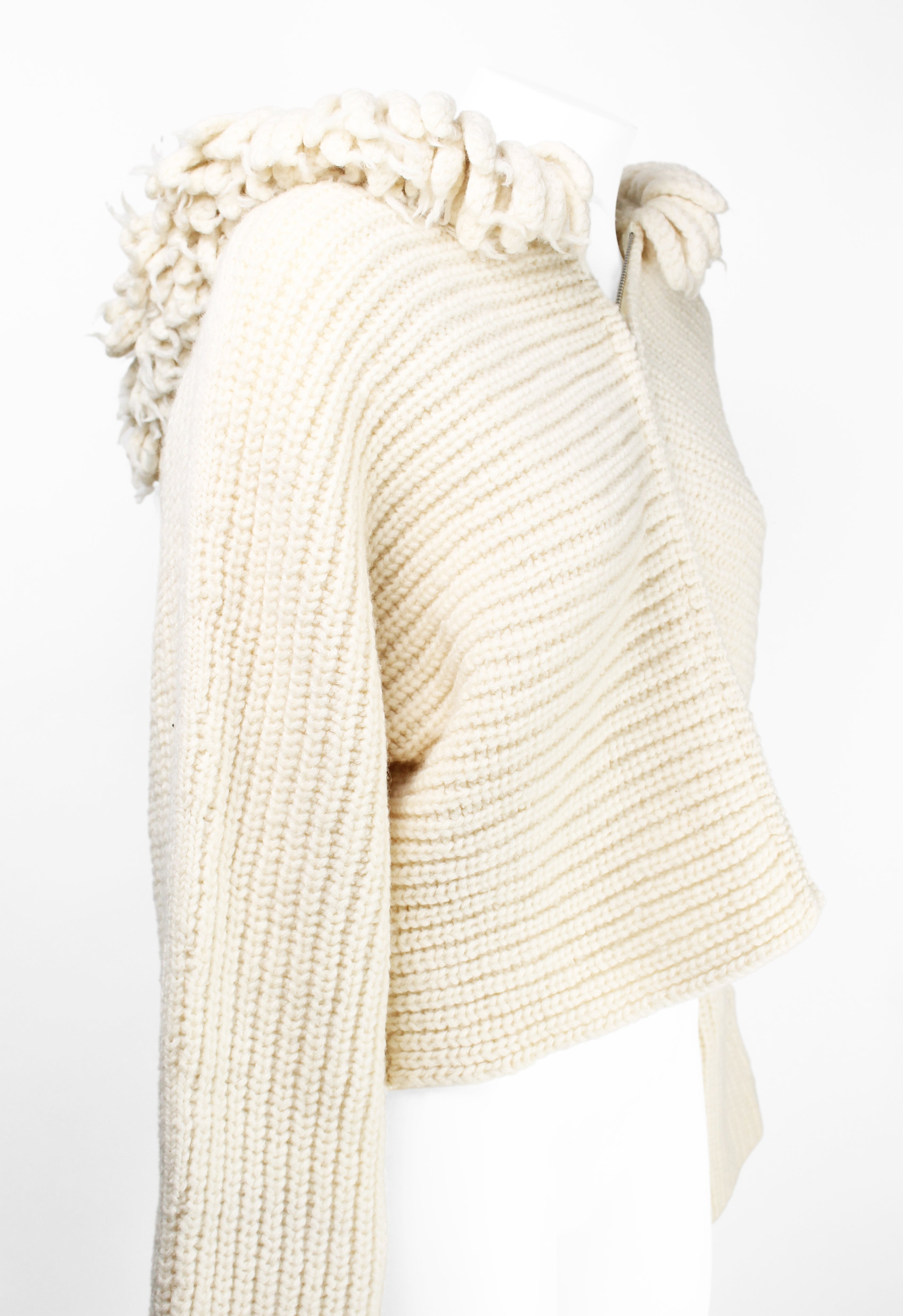 ISSEY MIYAKE 1980'S HEAVY KNITTED ZIP CARDIGAN