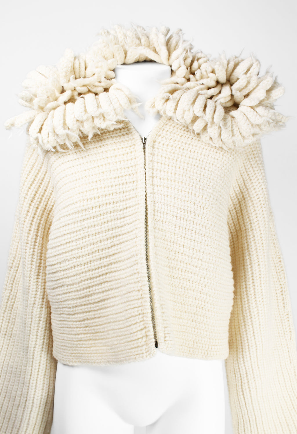 ISSEY MIYAKE 1980'S HEAVY KNITTED ZIP CARDIGAN
