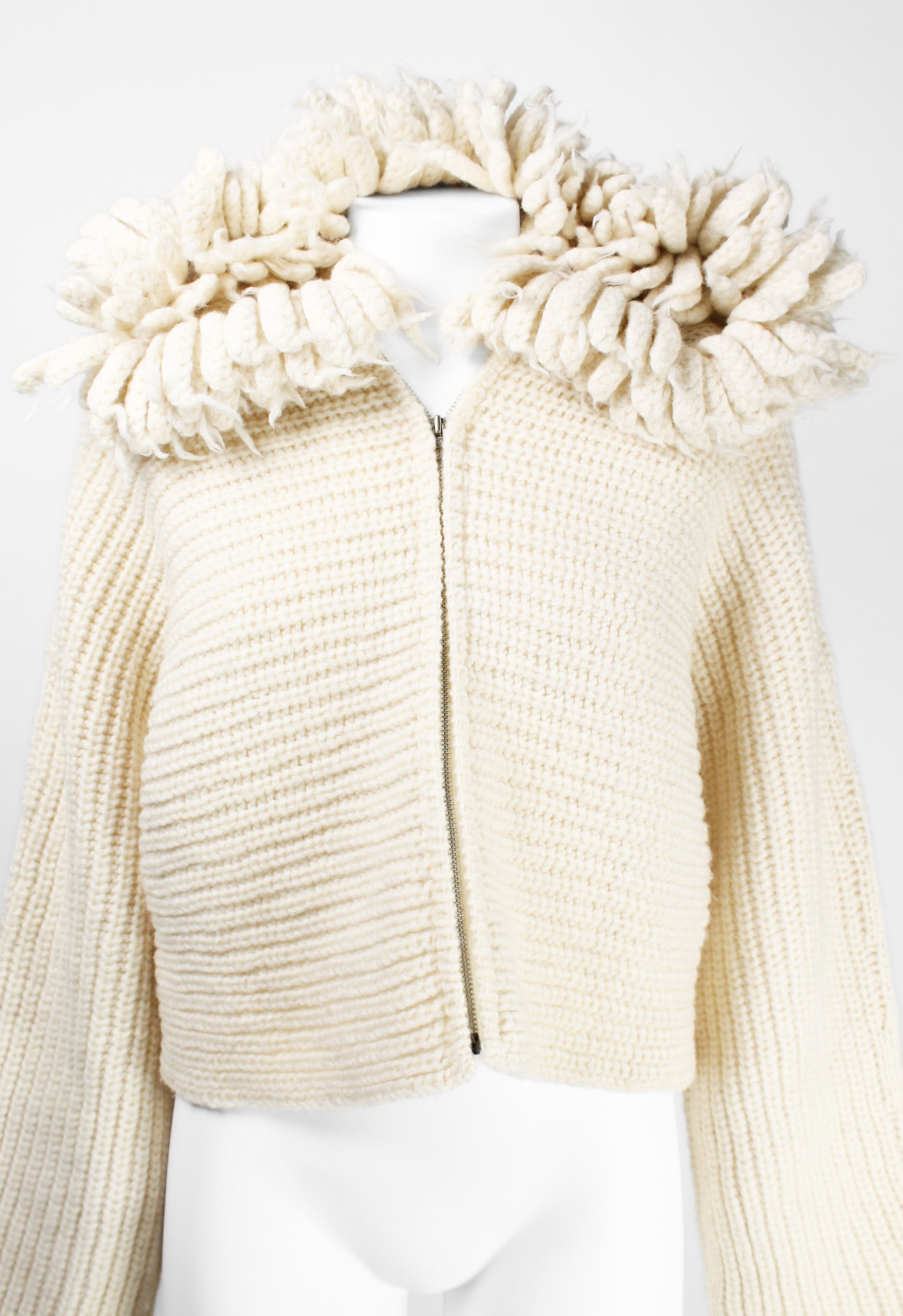 ISSEY MIYAKE 1980'S HEAVY KNITTED ZIP CARDIGAN