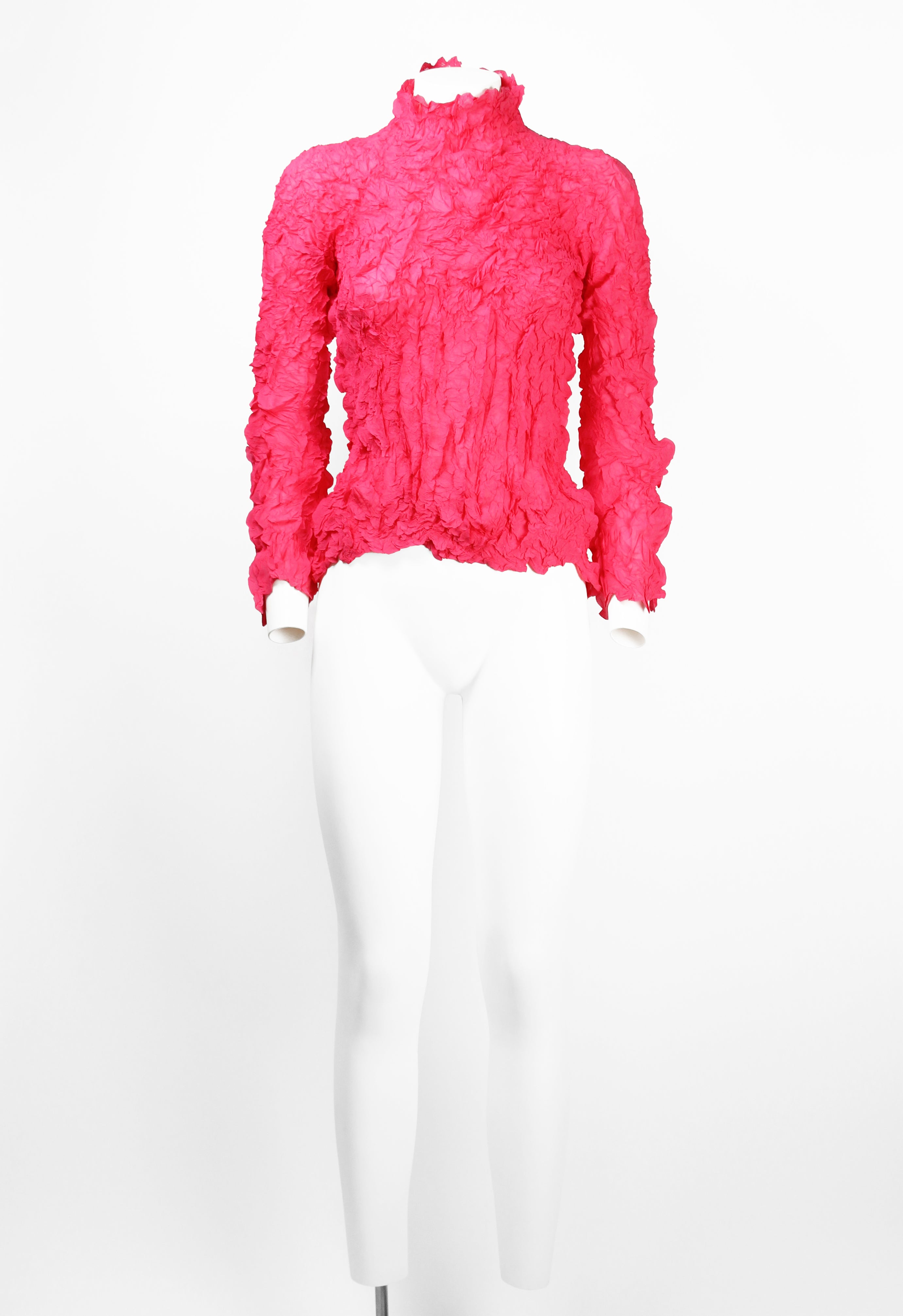 ISSEY MIYAKE FW 1999 HOT PINK CRINKLED TOP