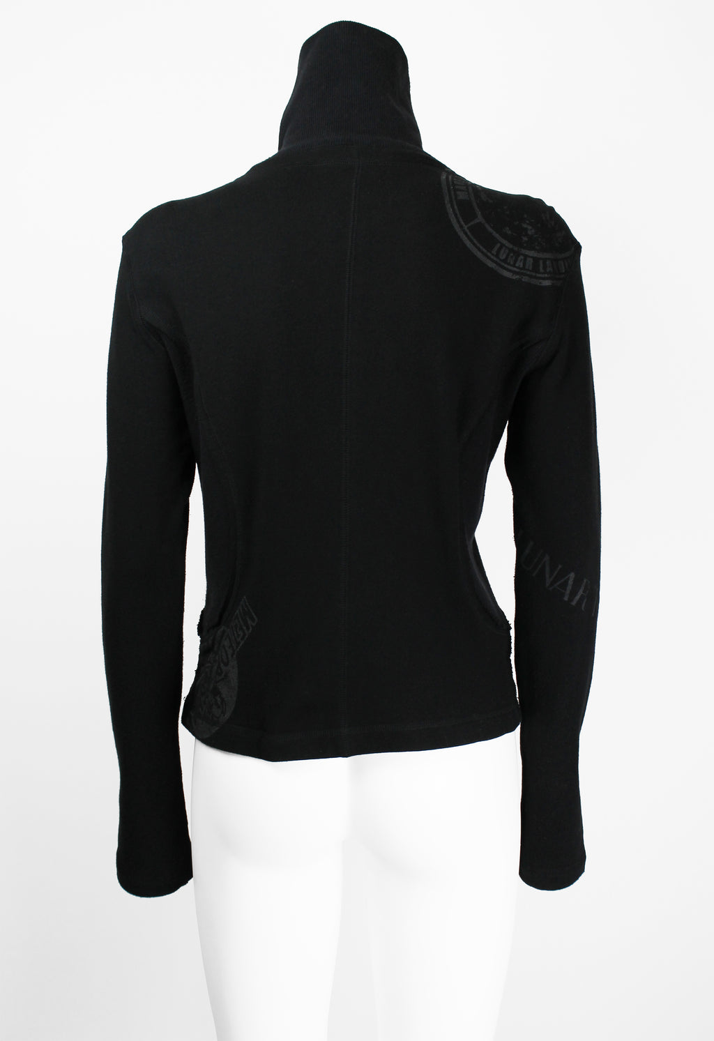 ISSEY MIYAKE FW 2004 BLACK GRAPHIC DOUBLE ZIP SWEATER