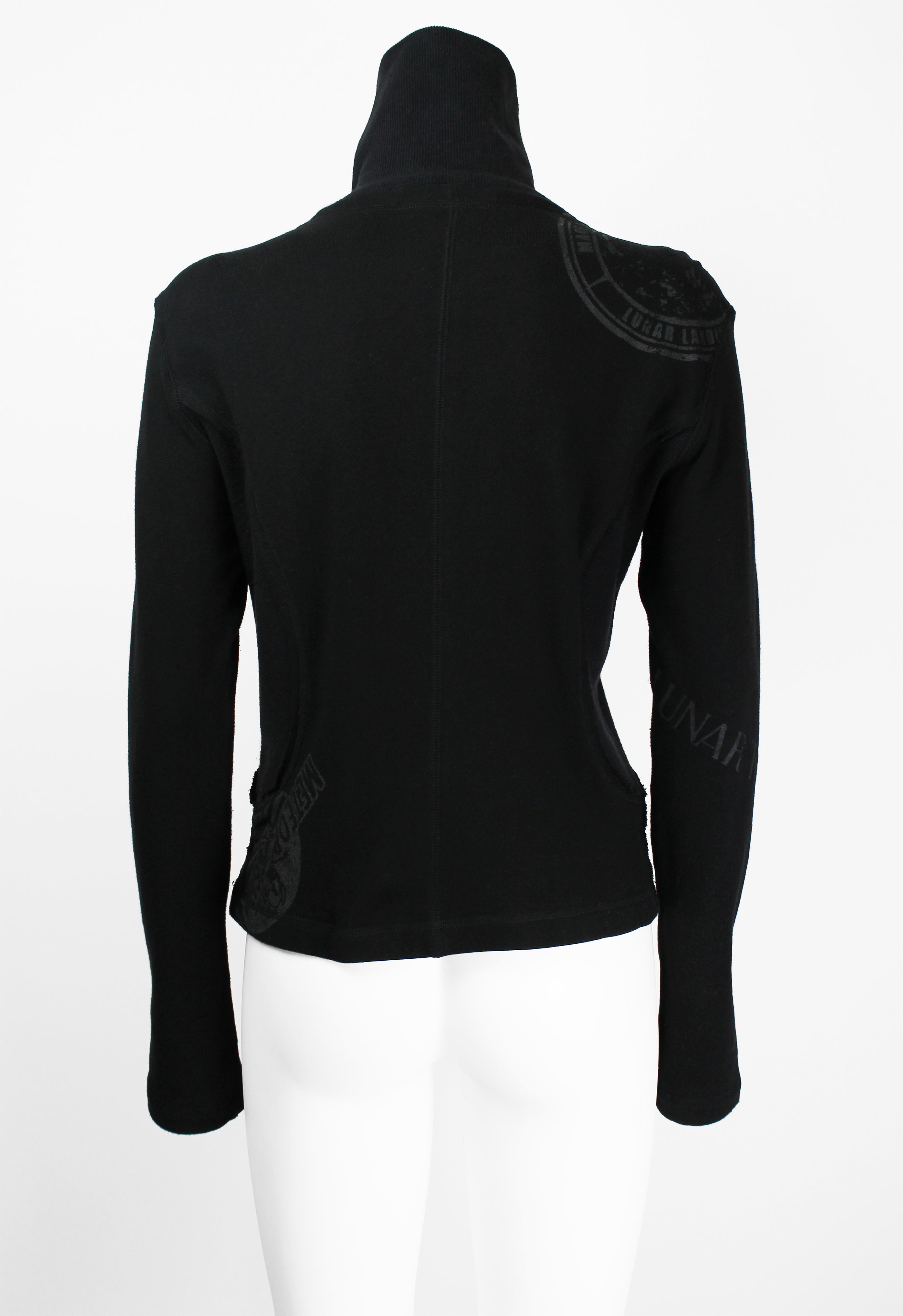 ISSEY MIYAKE FW 2004 BLACK GRAPHIC DOUBLE ZIP SWEATER