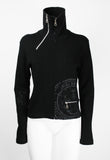 ISSEY MIYAKE FW 2004 BLACK GRAPHIC DOUBLE ZIP SWEATER