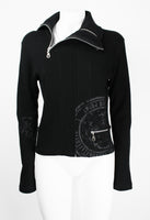 ISSEY MIYAKE FW 2004 BLACK GRAPHIC DOUBLE ZIP SWEATER