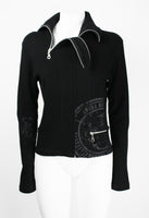 ISSEY MIYAKE FW 2004 BLACK GRAPHIC DOUBLE ZIP SWEATER