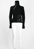 ISSEY MIYAKE FW 2004 BLACK GRAPHIC DOUBLE ZIP SWEATER