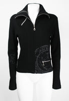 ISSEY MIYAKE FW 2004 BLACK GRAPHIC DOUBLE ZIP SWEATER