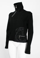 ISSEY MIYAKE FW 2004 BLACK GRAPHIC DOUBLE ZIP SWEATER