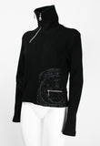 ISSEY MIYAKE FW 2004 BLACK GRAPHIC DOUBLE ZIP SWEATER
