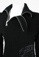 ISSEY MIYAKE FW 2004 BLACK GRAPHIC DOUBLE ZIP SWEATER