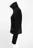 ISSEY MIYAKE FW 2004 BLACK GRAPHIC DOUBLE ZIP SWEATER