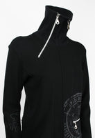 ISSEY MIYAKE FW 2004 BLACK GRAPHIC DOUBLE ZIP SWEATER