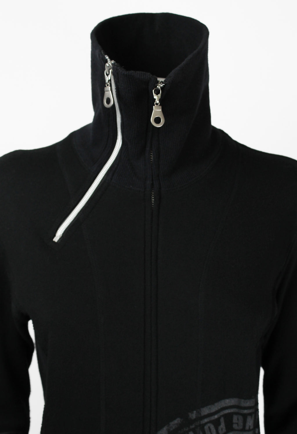 ISSEY MIYAKE FW 2004 BLACK GRAPHIC DOUBLE ZIP SWEATER