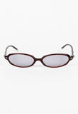 ISSEY MIYAKE BURGUNDY SILVER TIP SUNGLASSES