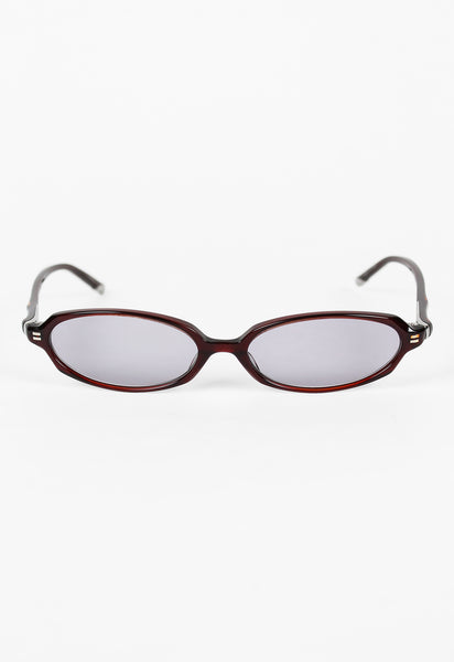 ISSEY MIYAKE BURGUNDY SILVER TIP SUNGLASSES