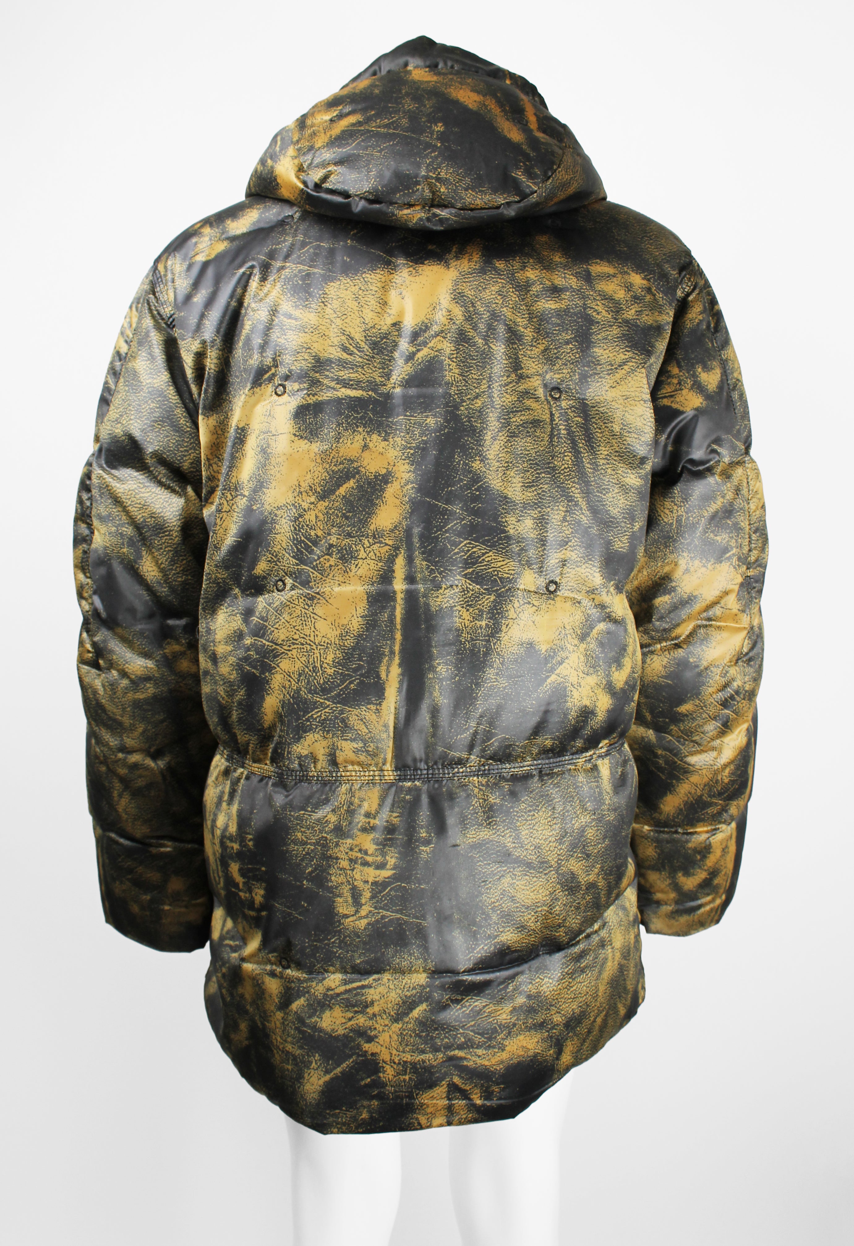 ISSEY MIYAKE MEN FW 2007 TROMPE L'OEIL PRINTED LEATHER DOWN COAT