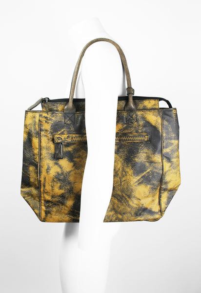 ISSEY MIYAKE MEN FW 2007 TROMPE L'OEIL PRINTED LEATHER BAG