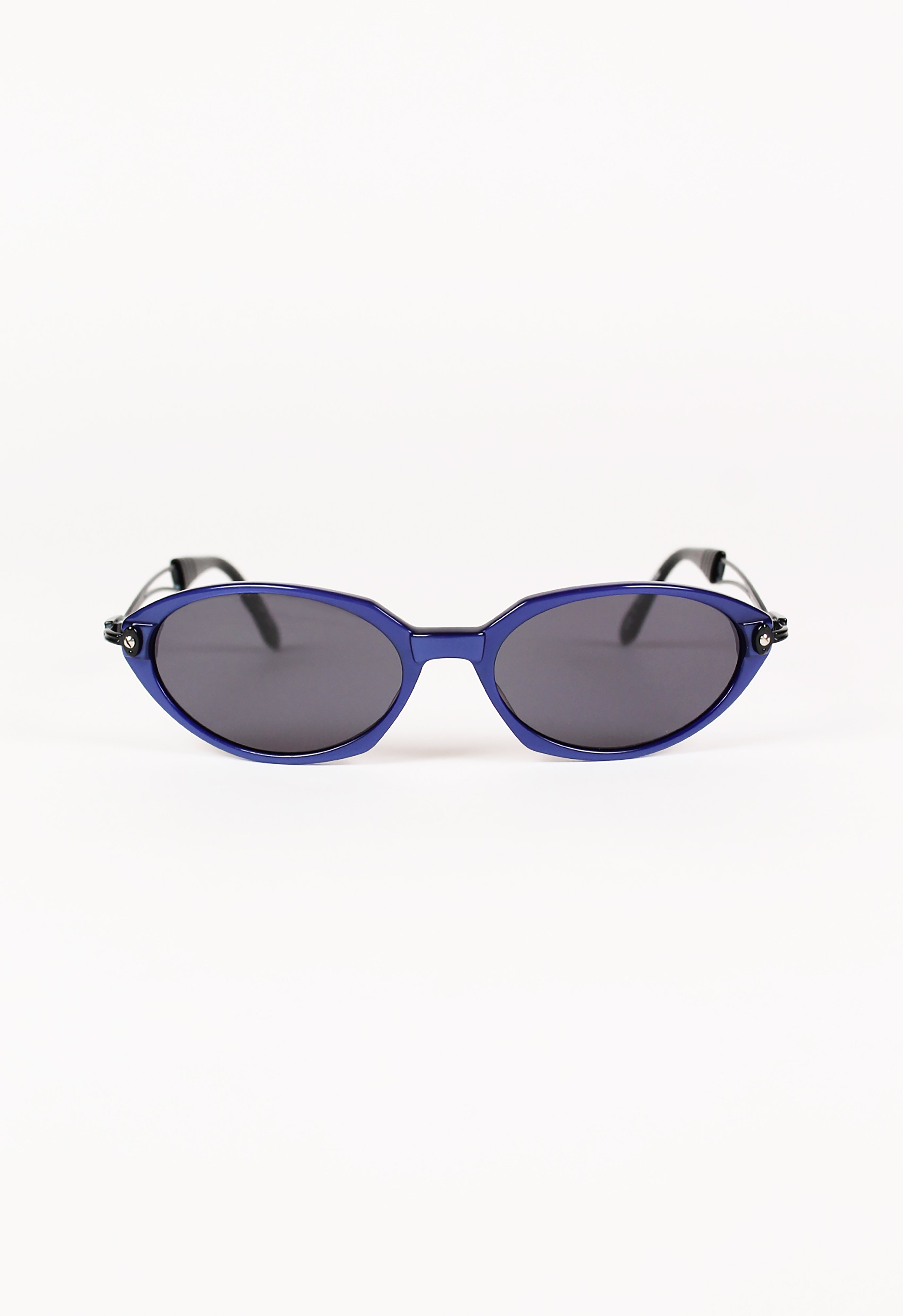 JEAN PAUL GAULTIER JPG 1990'S BLUE ANGULAR SUNGLASSES