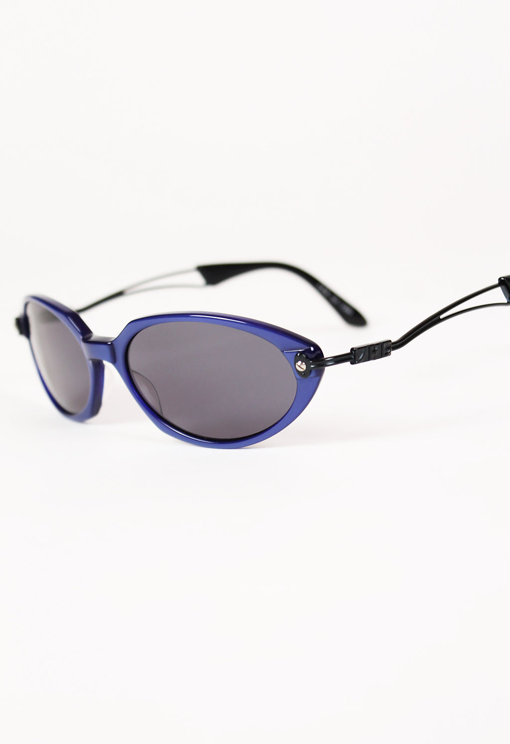 JEAN PAUL GAULTIER JPG 1990'S BLUE ANGULAR SUNGLASSES