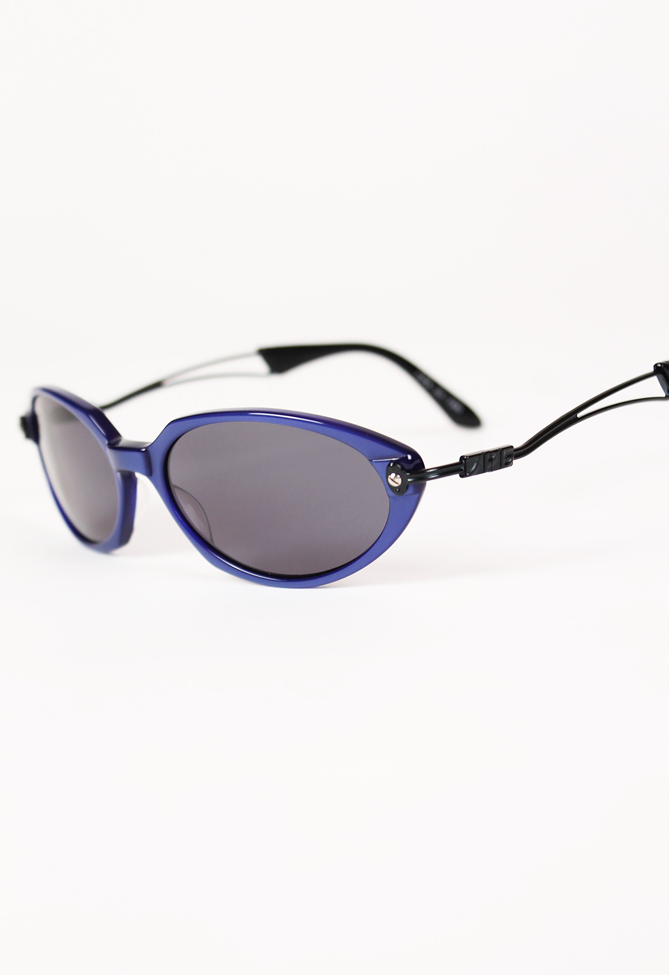 JEAN PAUL GAULTIER JPG 1990'S BLUE ANGULAR SUNGLASSES