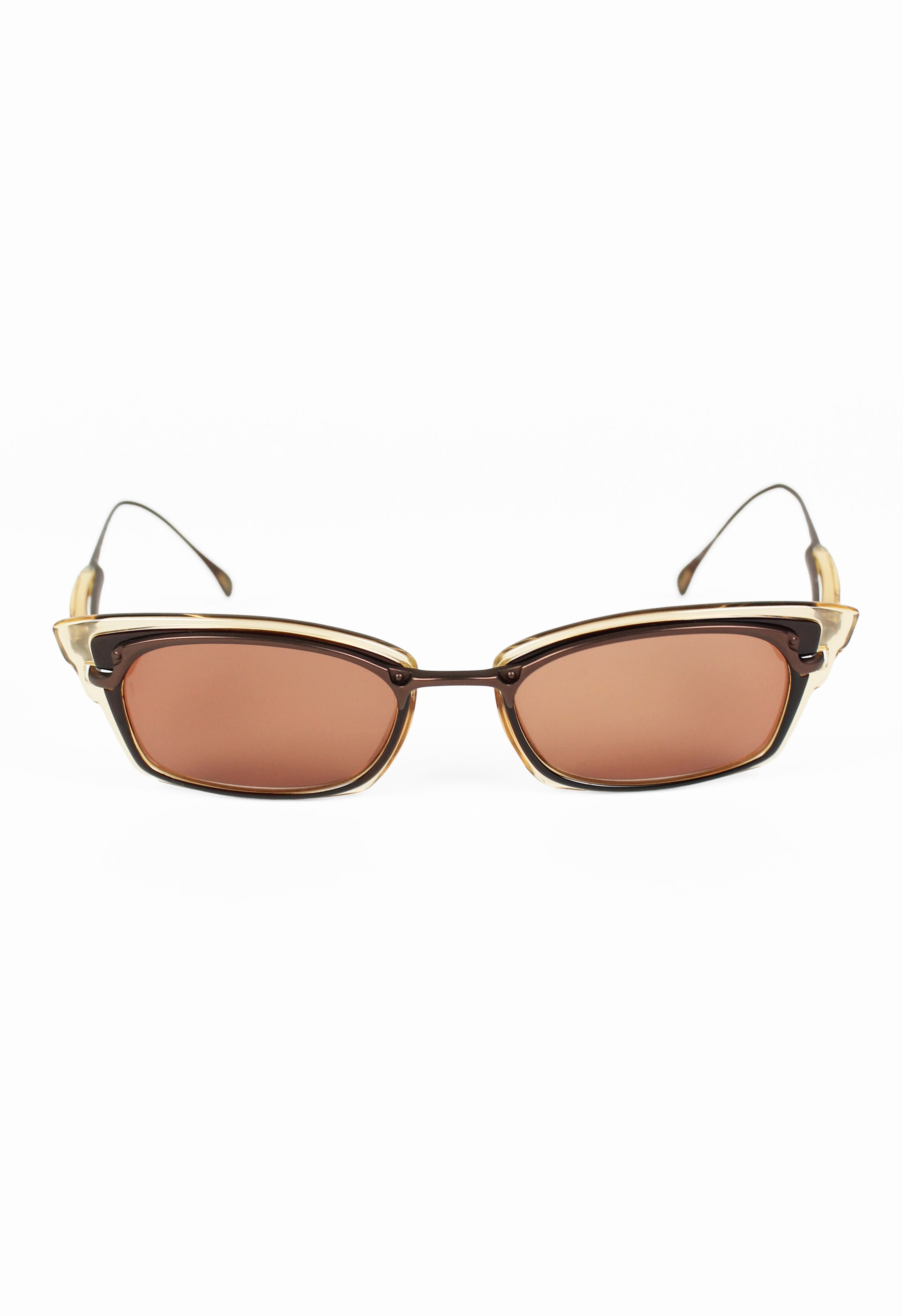 JEAN PAUL GAULTIER 1990'S BROWN TRIPLE LAYERED SUNGLASSES