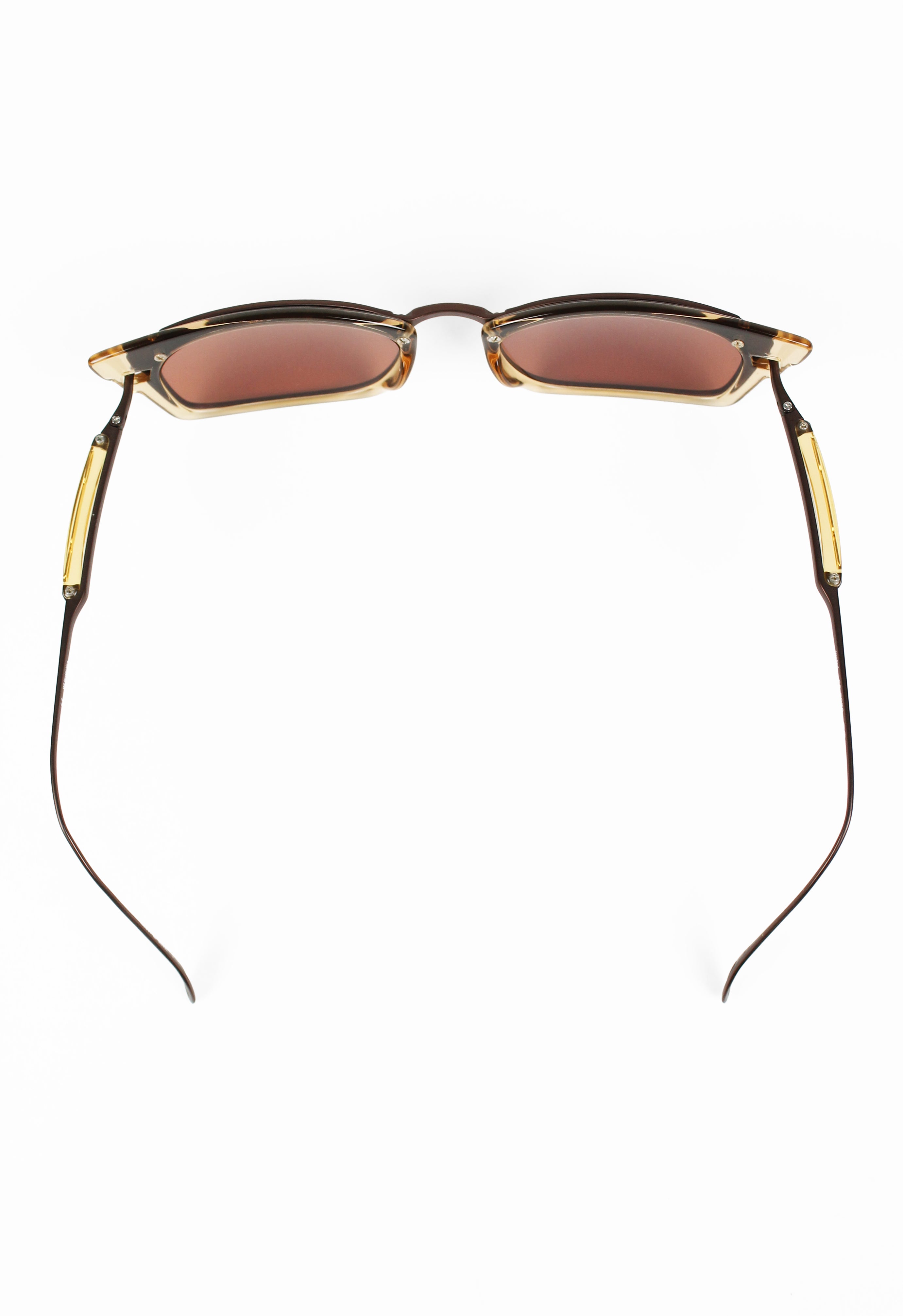 JEAN PAUL GAULTIER 1990'S BROWN TRIPLE LAYERED SUNGLASSES
