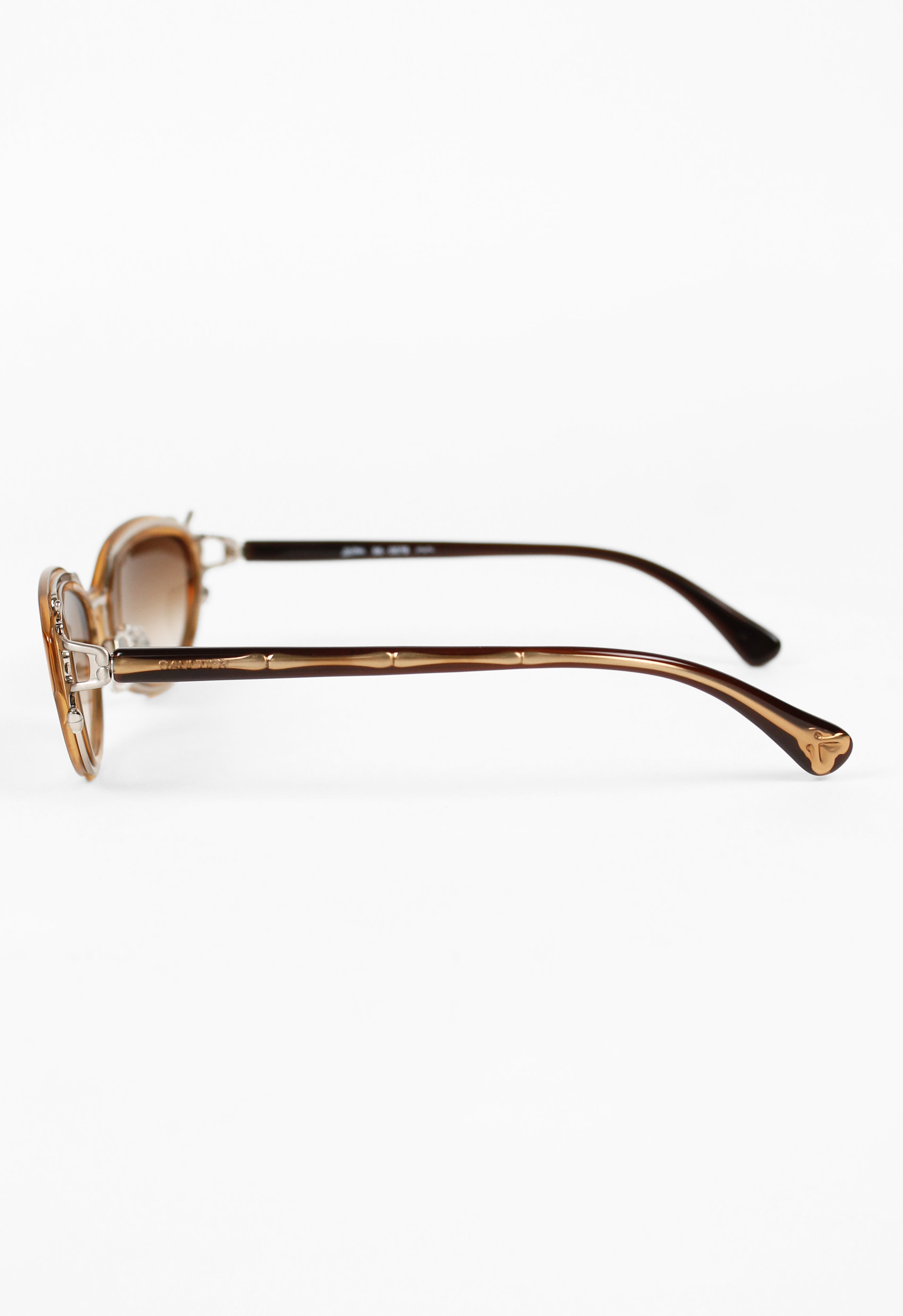 JEAN PAUL GAULTIER 1990'S CARAMEL SKELETON SUNGLASSES