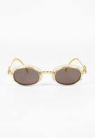 JEAN PAUL GAULTIER SS 1995 GOLD TRANSLUCENT LAYERED GOGGLE SUNGLASSES