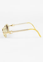 JEAN PAUL GAULTIER SS 1995 GOLD TRANSLUCENT LAYERED GOGGLE SUNGLASSES