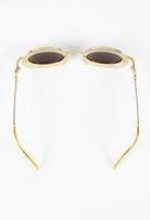 JEAN PAUL GAULTIER SS 1995 GOLD TRANSLUCENT LAYERED GOGGLE SUNGLASSES