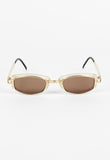 JEAN PAUL GAULTIER 1990'S GOLD TRANSLUCENT GOGGLE SUNGLASSES