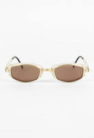 JEAN PAUL GAULTIER 1990'S GOLD TRANSLUCENT GOGGLE SUNGLASSES