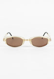 JEAN PAUL GAULTIER 1990'S GOLD TRANSLUCENT GOGGLE SUNGLASSES