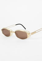 JEAN PAUL GAULTIER 1990'S GOLD TRANSLUCENT GOGGLE SUNGLASSES