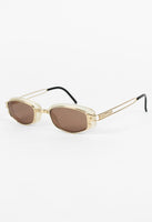 JEAN PAUL GAULTIER 1990'S GOLD TRANSLUCENT GOGGLE SUNGLASSES