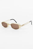 JEAN PAUL GAULTIER 1990'S GOLD TRANSLUCENT GOGGLE SUNGLASSES