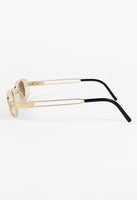 JEAN PAUL GAULTIER 1990'S GOLD TRANSLUCENT GOGGLE SUNGLASSES