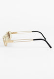 JEAN PAUL GAULTIER 1990'S GOLD TRANSLUCENT GOGGLE SUNGLASSES