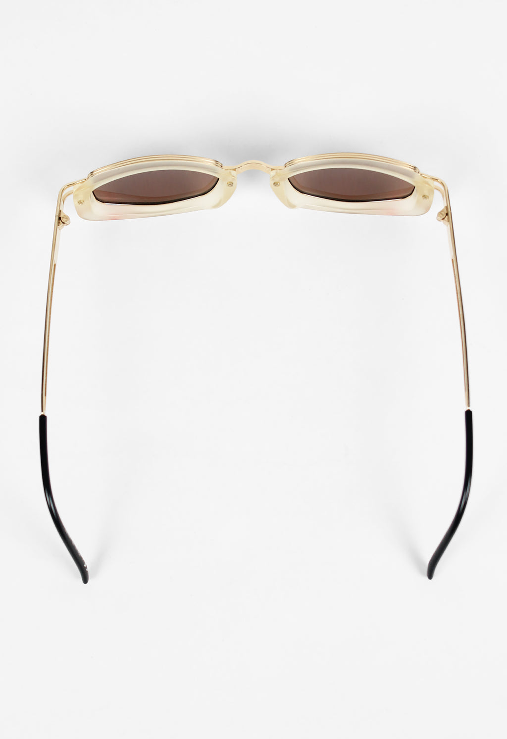 JEAN PAUL GAULTIER 1990'S GOLD TRANSLUCENT GOGGLE SUNGLASSES