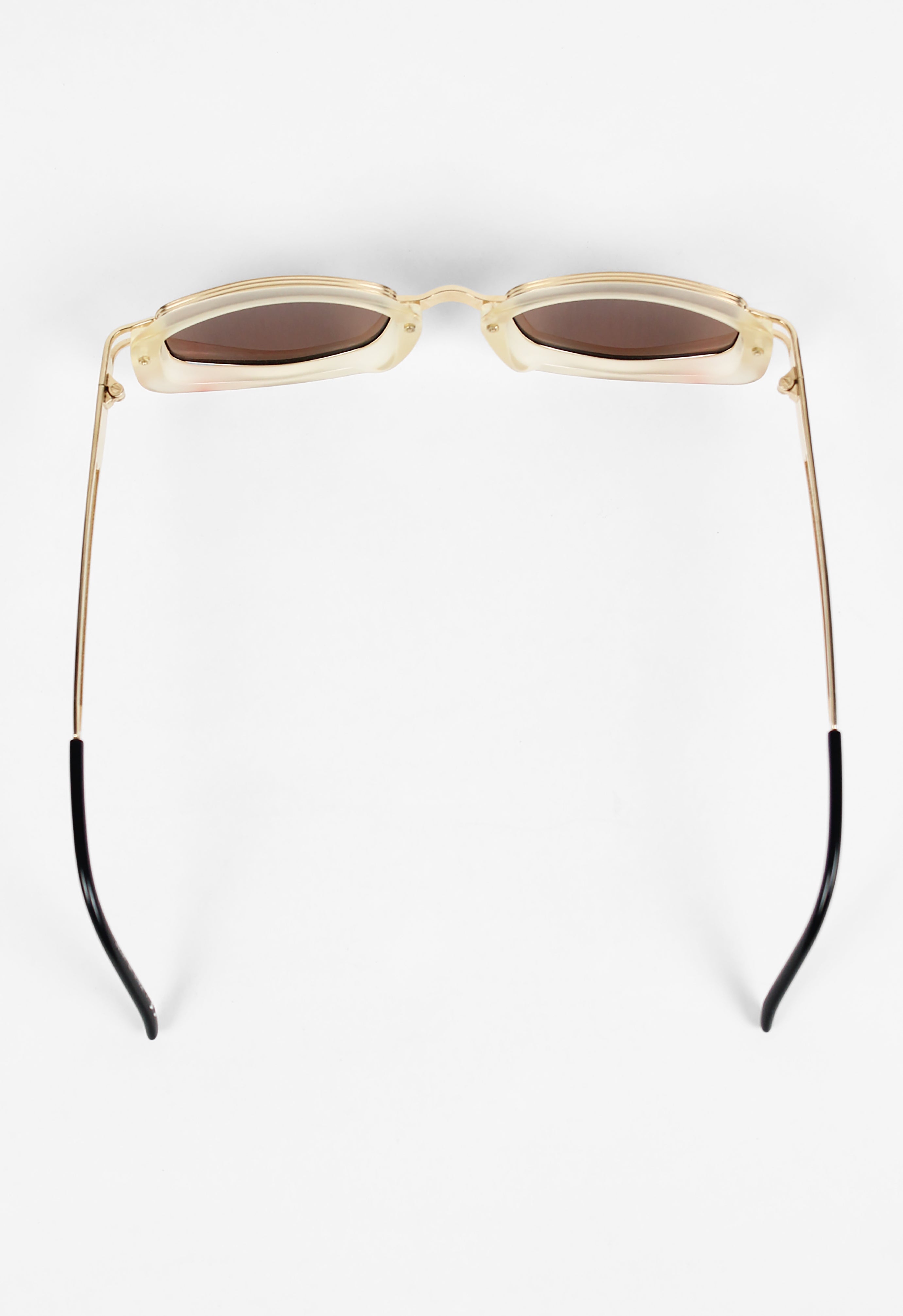 JEAN PAUL GAULTIER 1990'S GOLD TRANSLUCENT GOGGLE SUNGLASSES