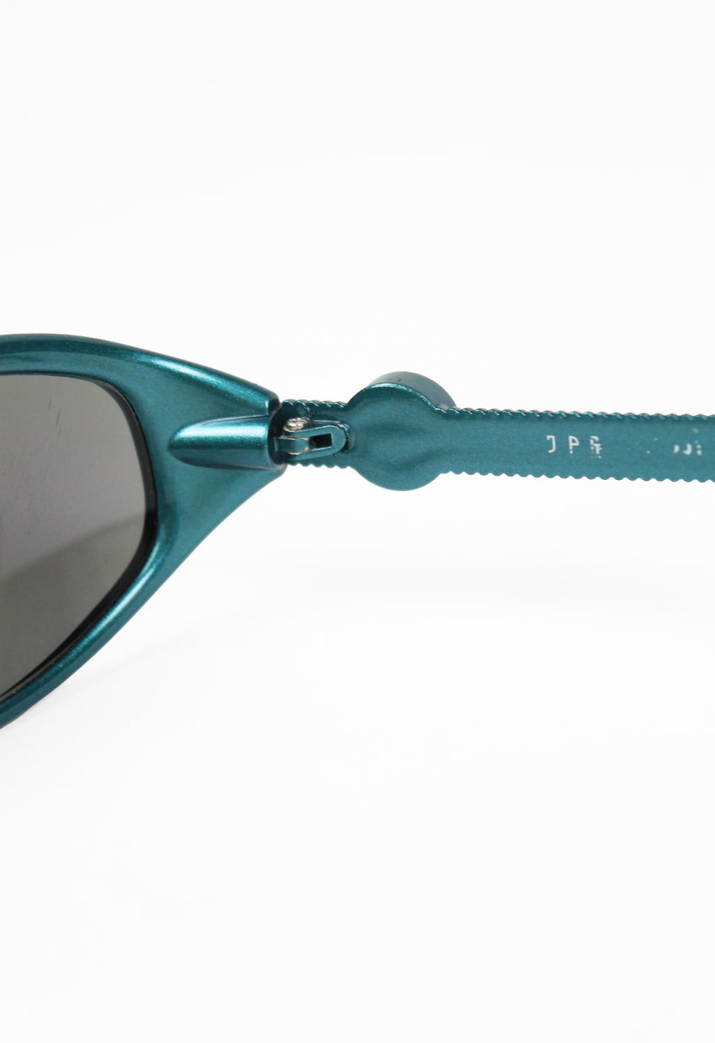 JEAN PAUL GAULTIER 1990'S METALLIC BLUE BENDY STRAW SUNGLASSES