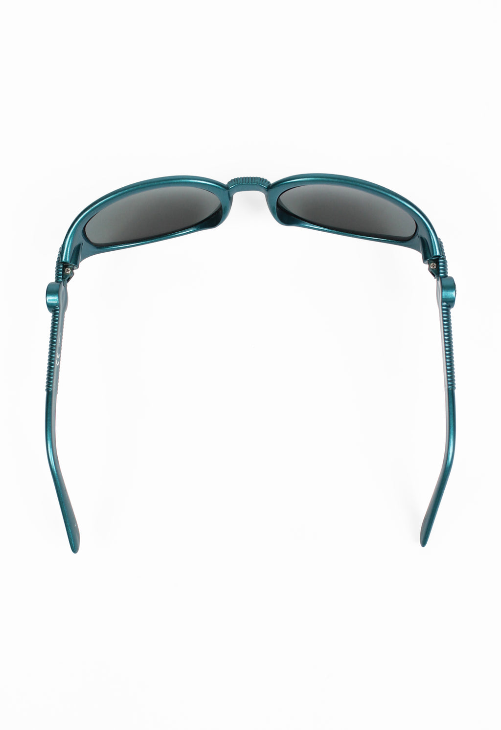 JEAN PAUL GAULTIER 1990'S METALLIC BLUE BENDY STRAW SUNGLASSES