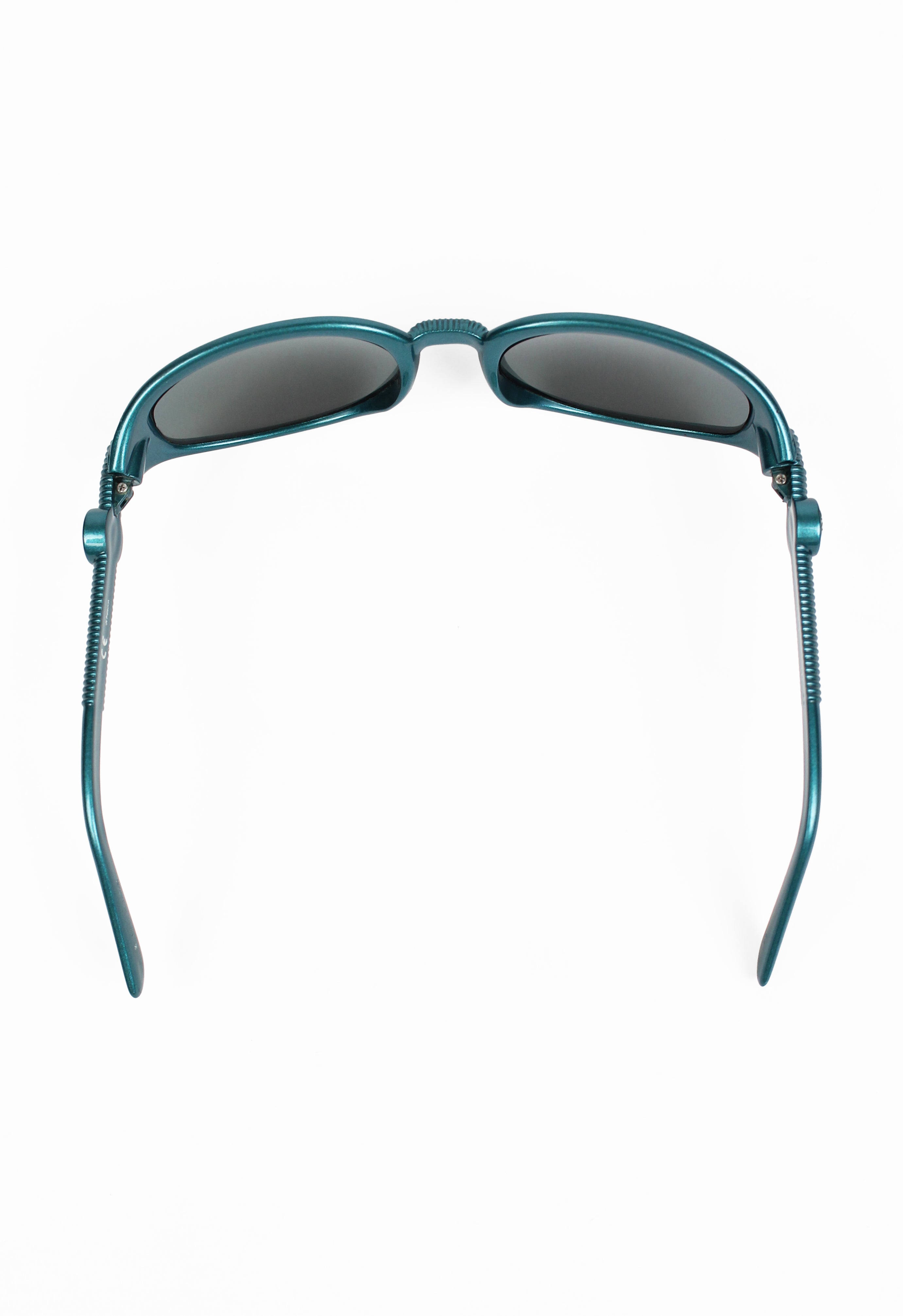 JEAN PAUL GAULTIER 1990'S METALLIC BLUE BENDY STRAW SUNGLASSES
