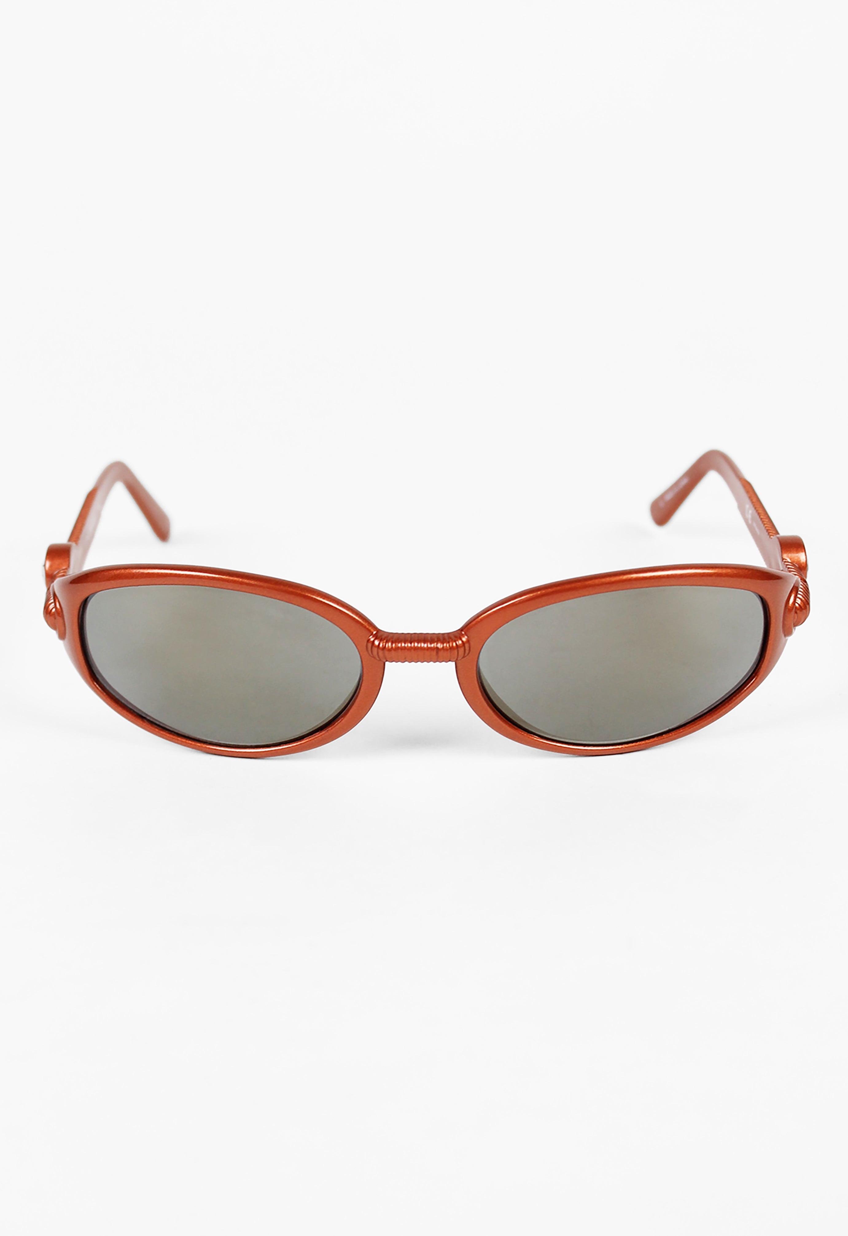 JEAN PAUL GAULTIER 1990'S METALLIC ORANGE BENDY STRAW SUNGLASSES