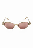 JEAN PAUL GAULTIER 1990'S GOLD SPRING AND HOOP PIERCING SUNGLASSES