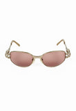 JEAN PAUL GAULTIER 1990'S GOLD SPRING AND HOOP PIERCING SUNGLASSES