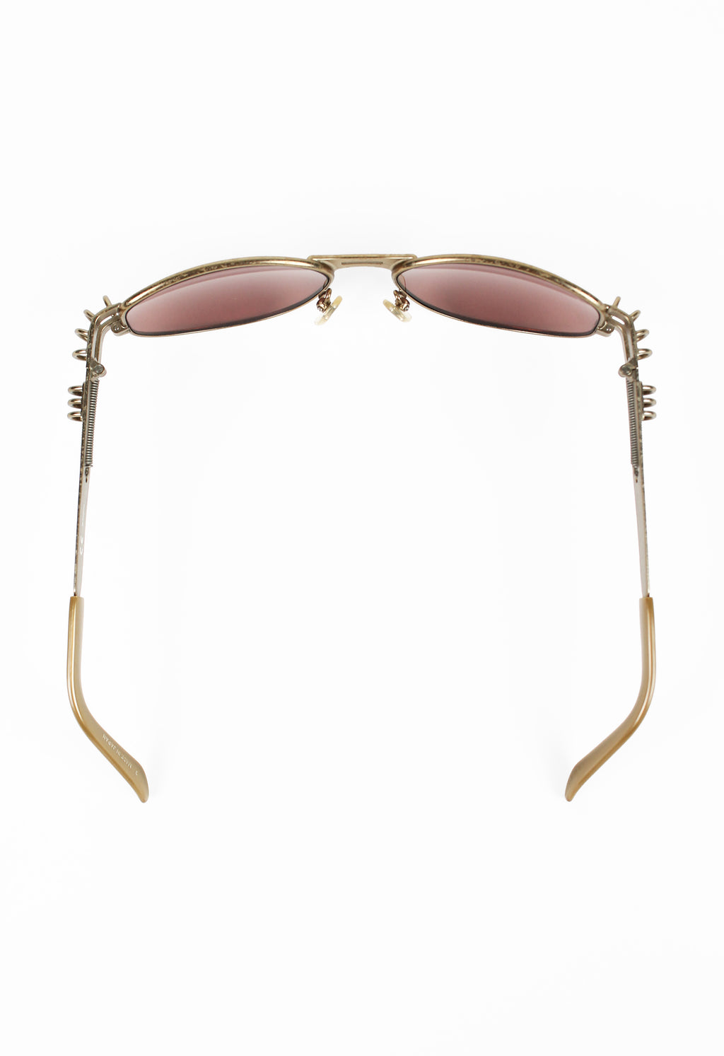 JEAN PAUL GAULTIER 1990'S GOLD SPRING AND HOOP PIERCING SUNGLASSES