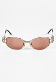 JEAN PAUL GAULTIER 1990'S SILVER AND RED SPRING AND HOOP PIERCING SUNGLASSES